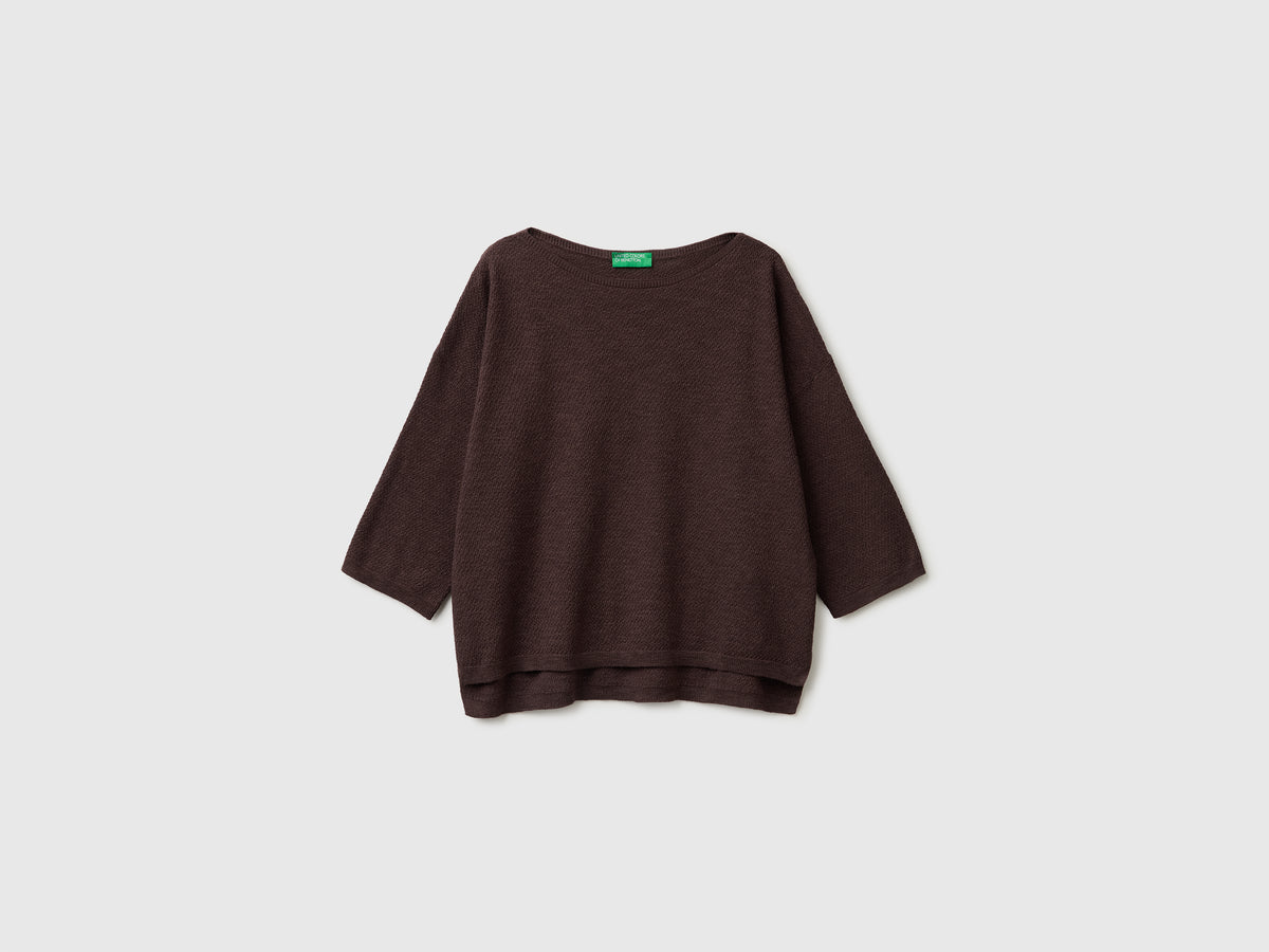 Boxy fit linen blend sweater - ucb_image_FS