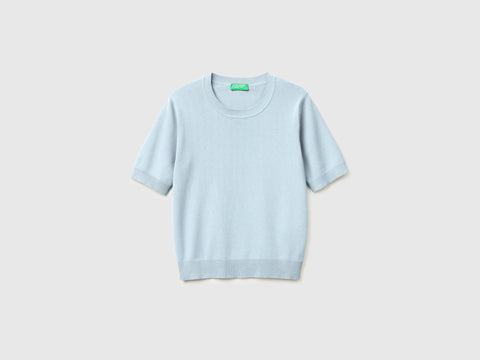 Light blue short sleeve sweater - ucb_image_FS