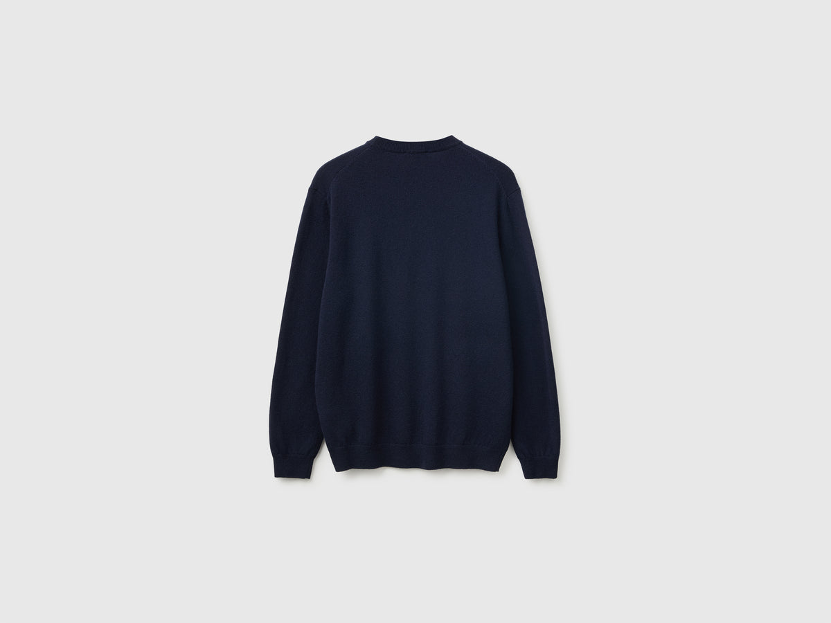 Camisola azul da meia-noite em pura lã Merino - ucb_image_BS