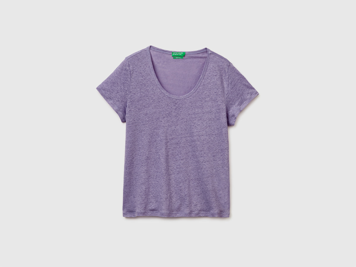 Round-neck T-shirt in pure linen - ucb_image_FS