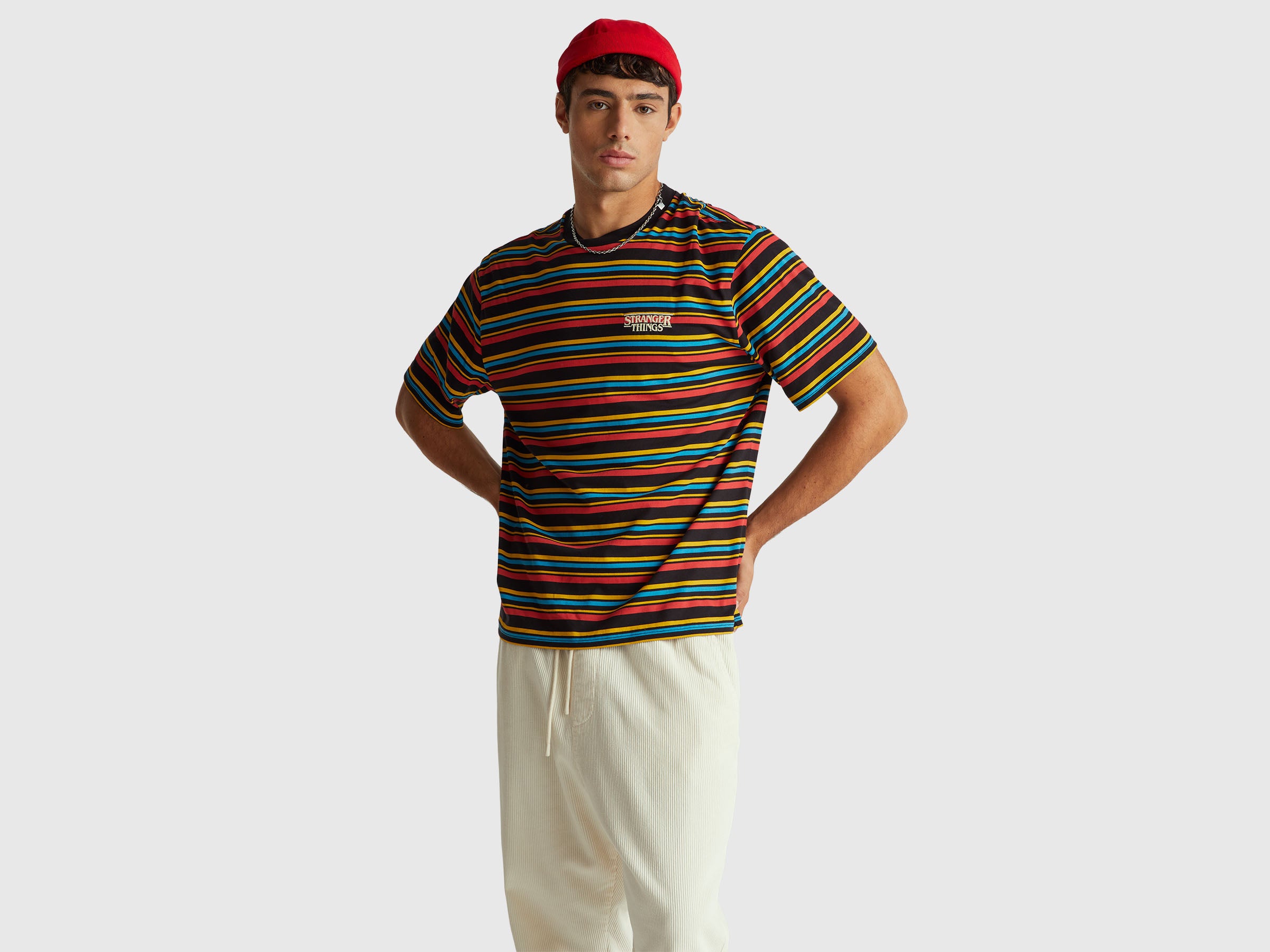 T-shirt às riscas Stranger Things - ucb_image_F