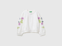 Sweatshirt with embroidered flowers - ucb_image_FS