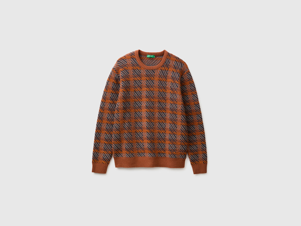 Camisola tartan em mistura de algodão e lã - ucb_image_FS