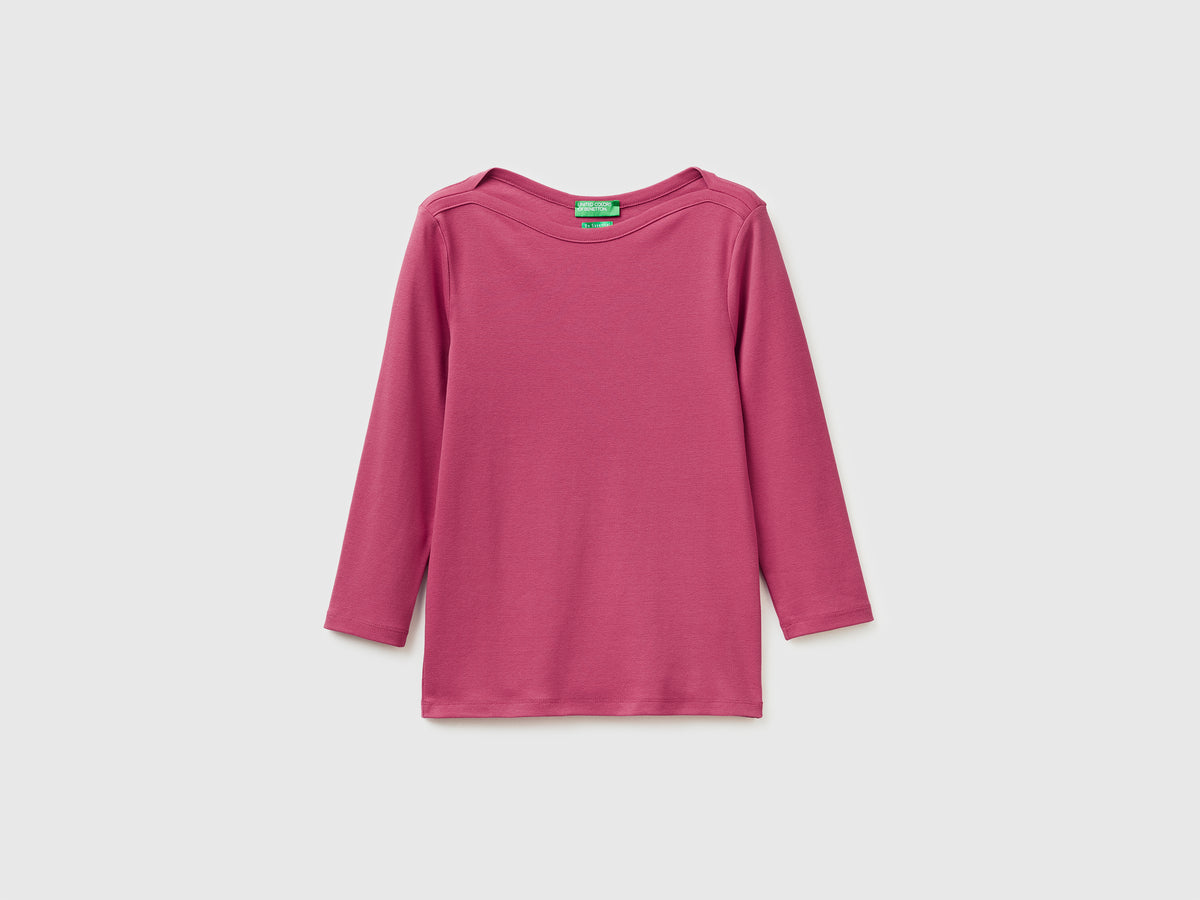 Slim fit t-shirt with boat neck - ucb_image_FS