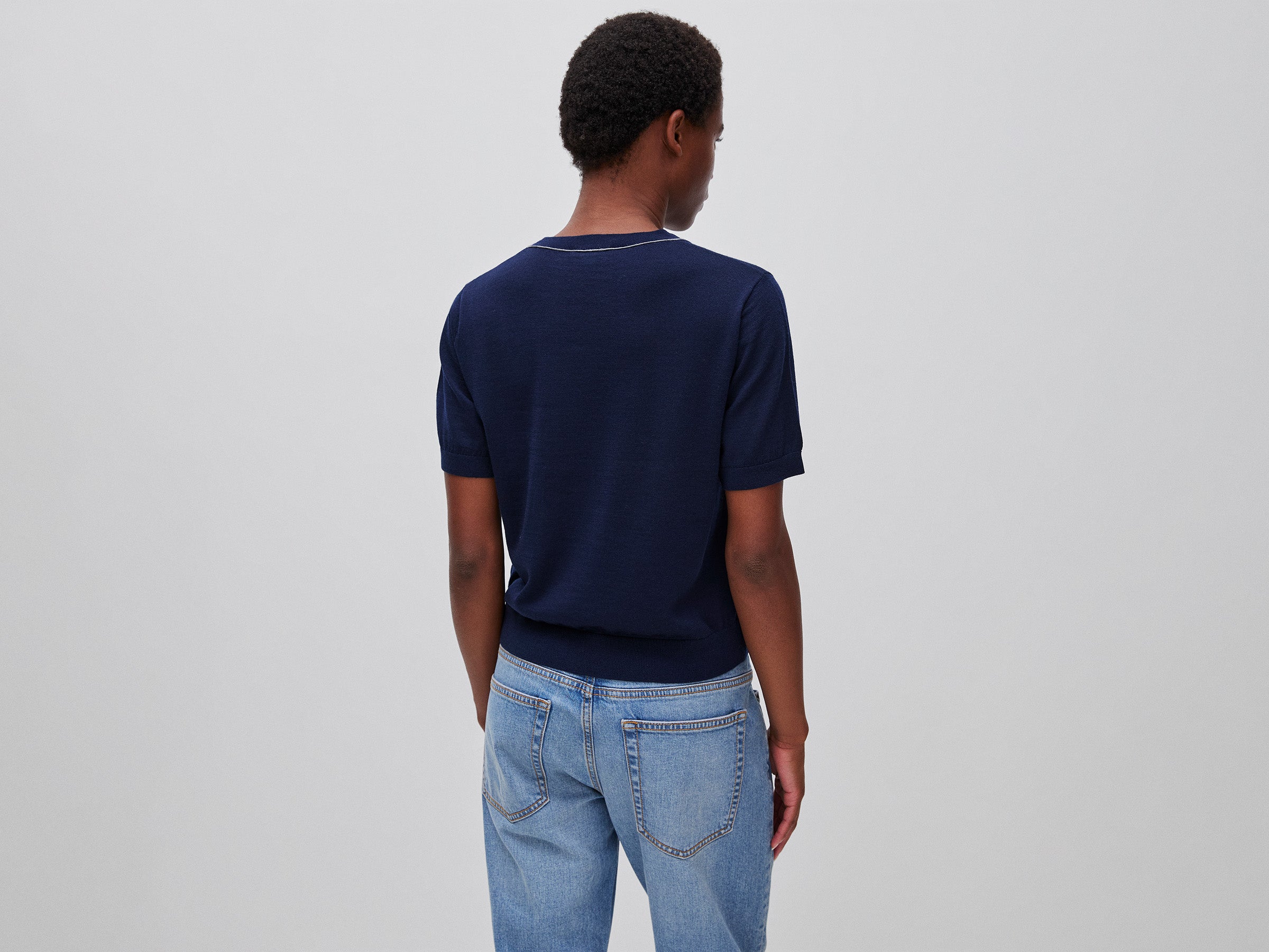 Camisola de manga curta em pura lã Merino - ucb_image_B