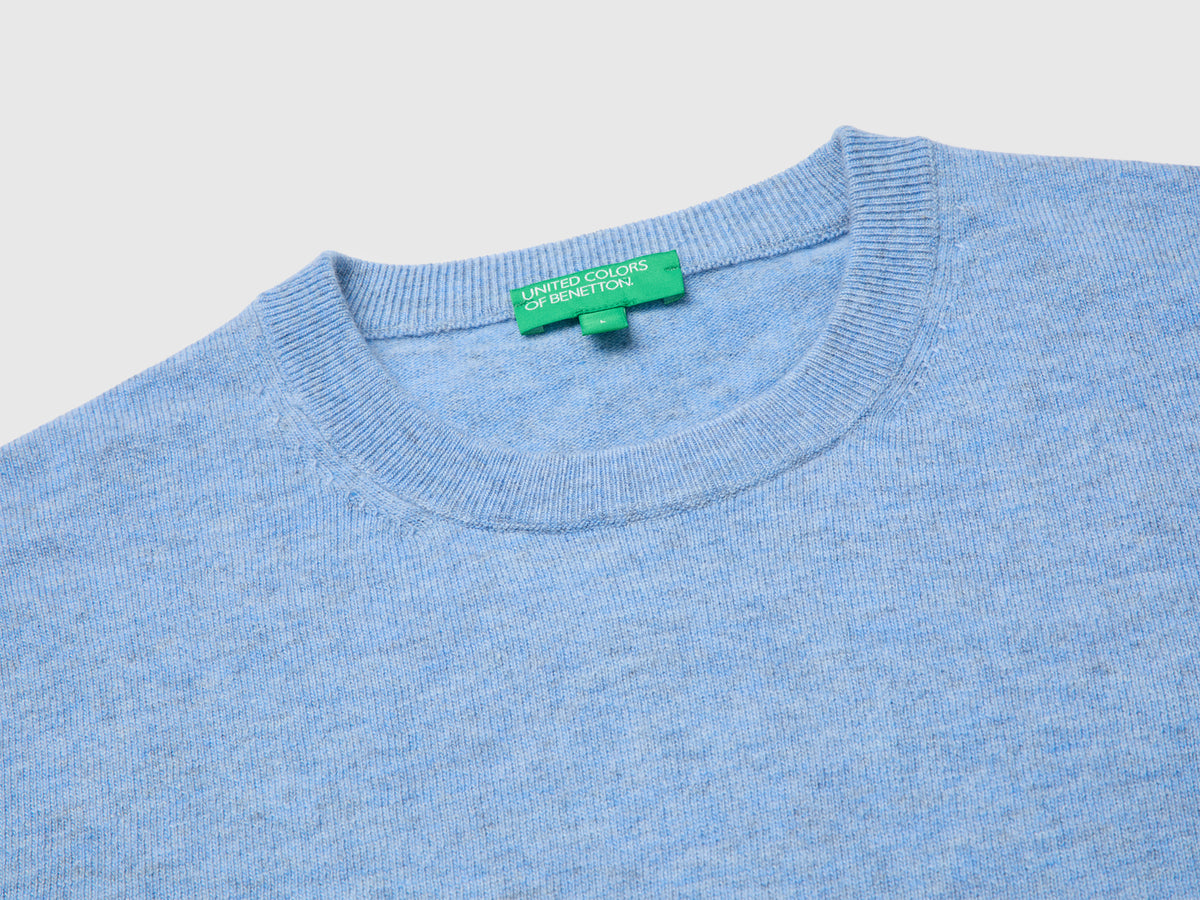 Camisola azul-celeste em pura lã Merino - ucb_image_DS1