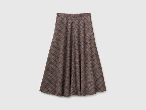 Saia comprida tartan em viscose mista - ucb_image_FS