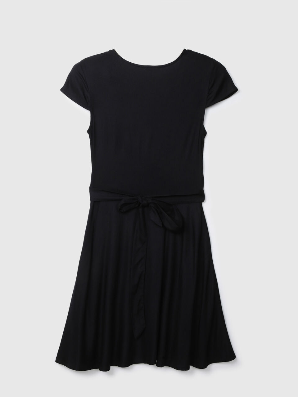 Short Sleeve Solid Wrap Dress image number 1