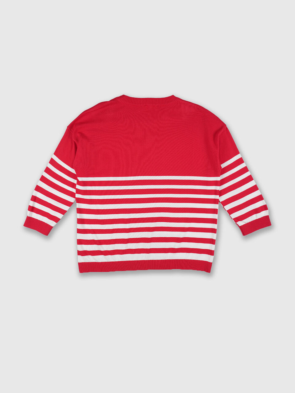 Full Sleeve Stripe Button Shoulder Tricot Top image number null