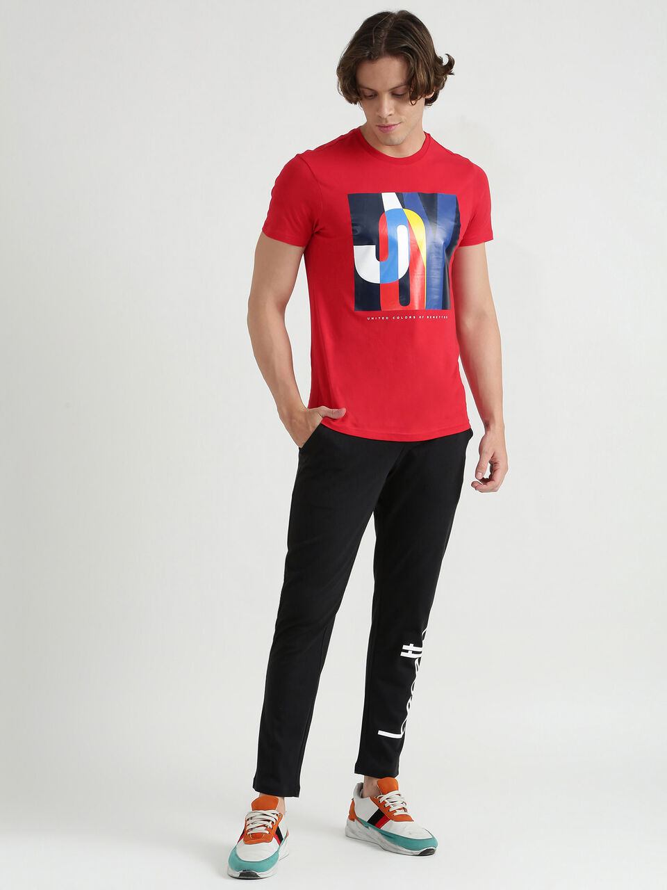 Slim Fit Printed Track Pants image number null