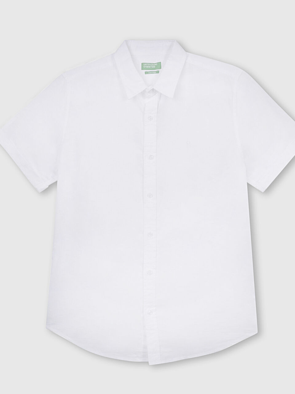 Linen Shirt with Regular Collar and Short Sleeves image number 1