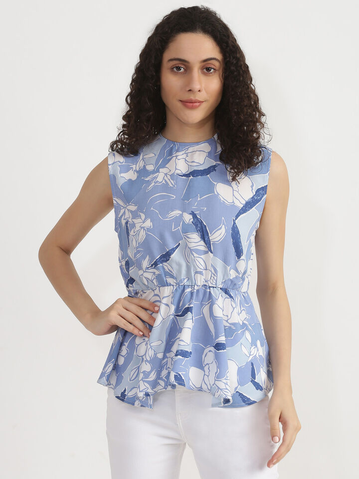 Long Sleeve High Low Peplum Top