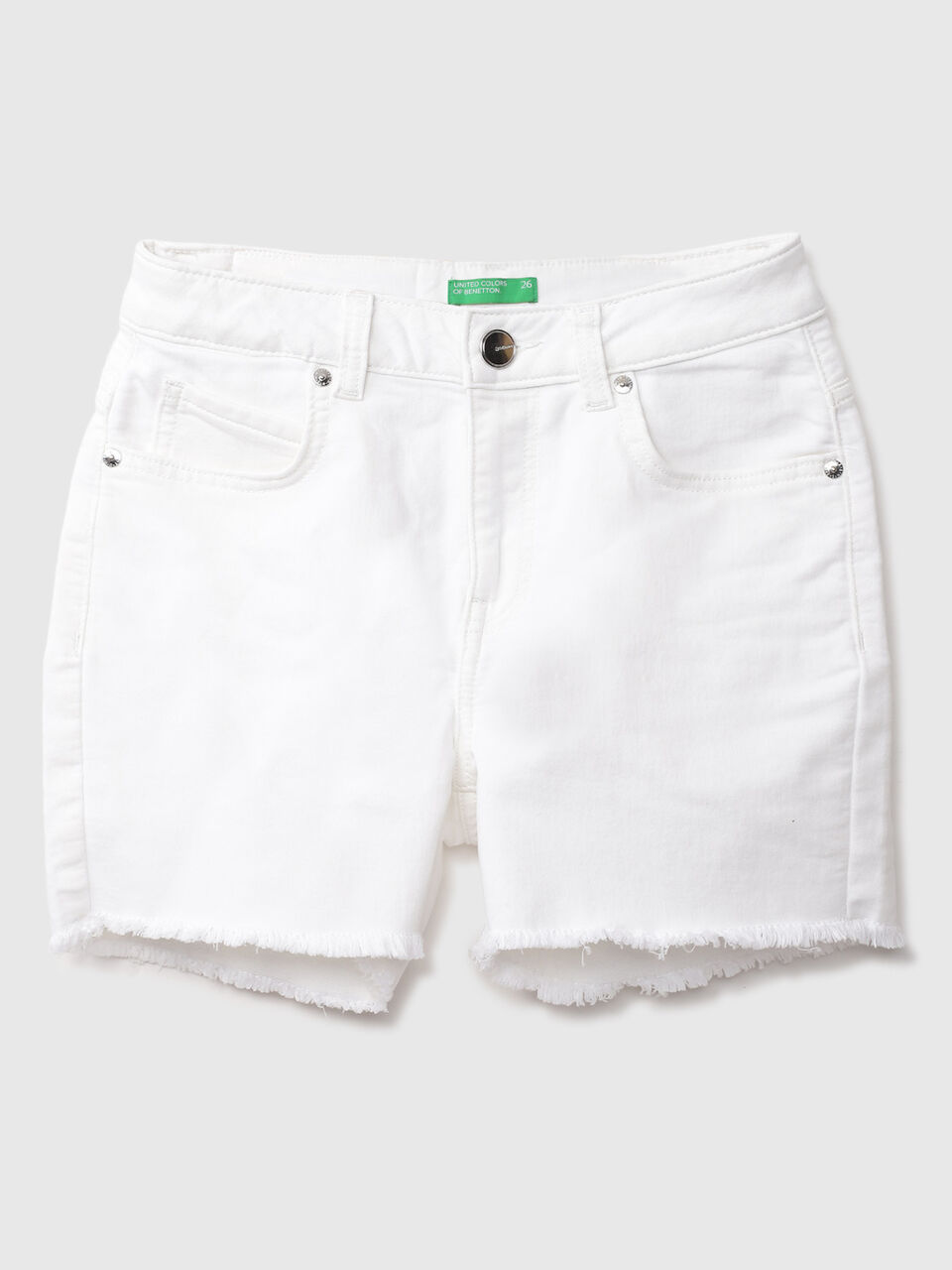 BASIC DENIM SHORTS-WHITE image number 1