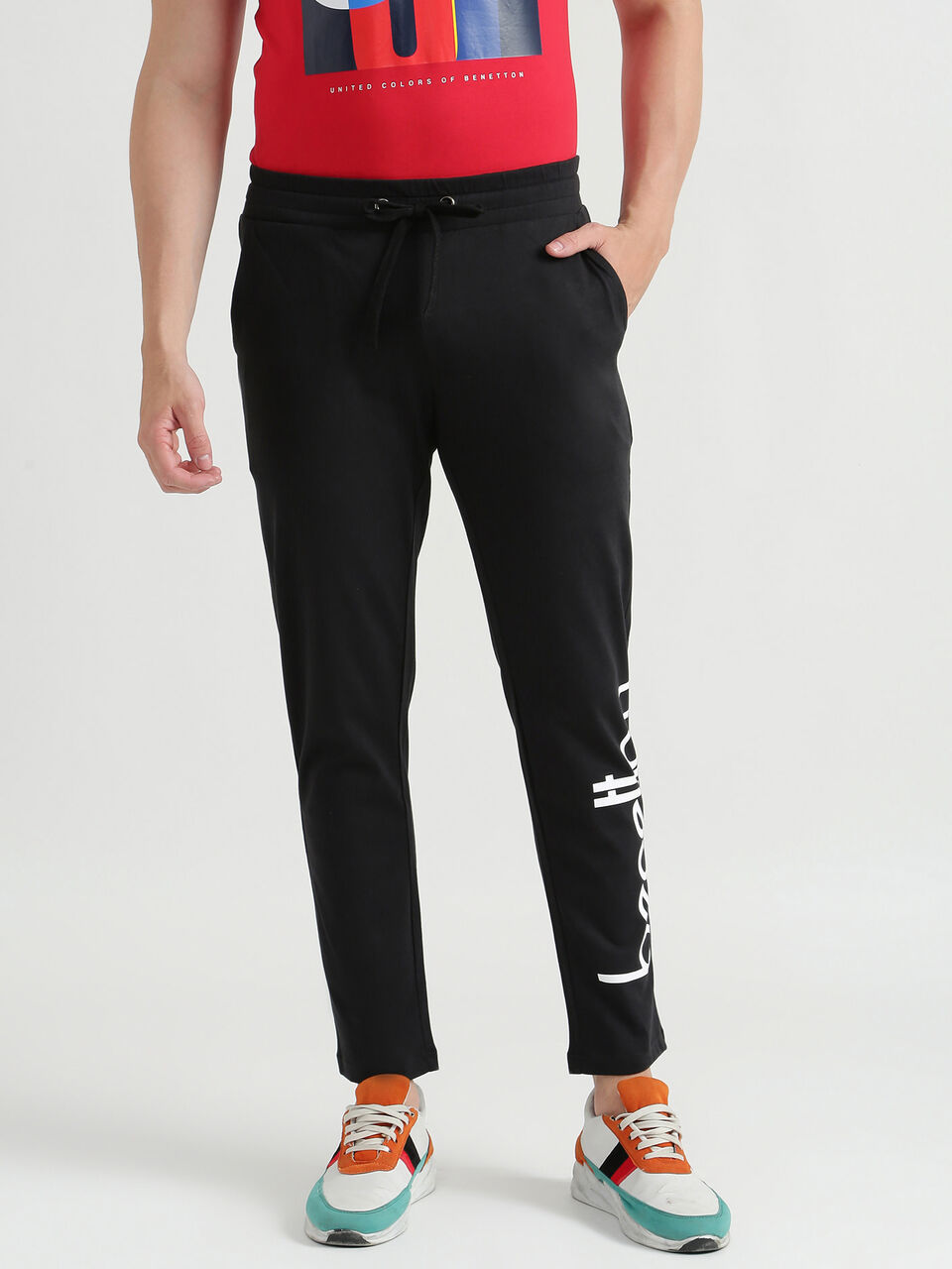 Slim Fit Printed Track Pants image number null