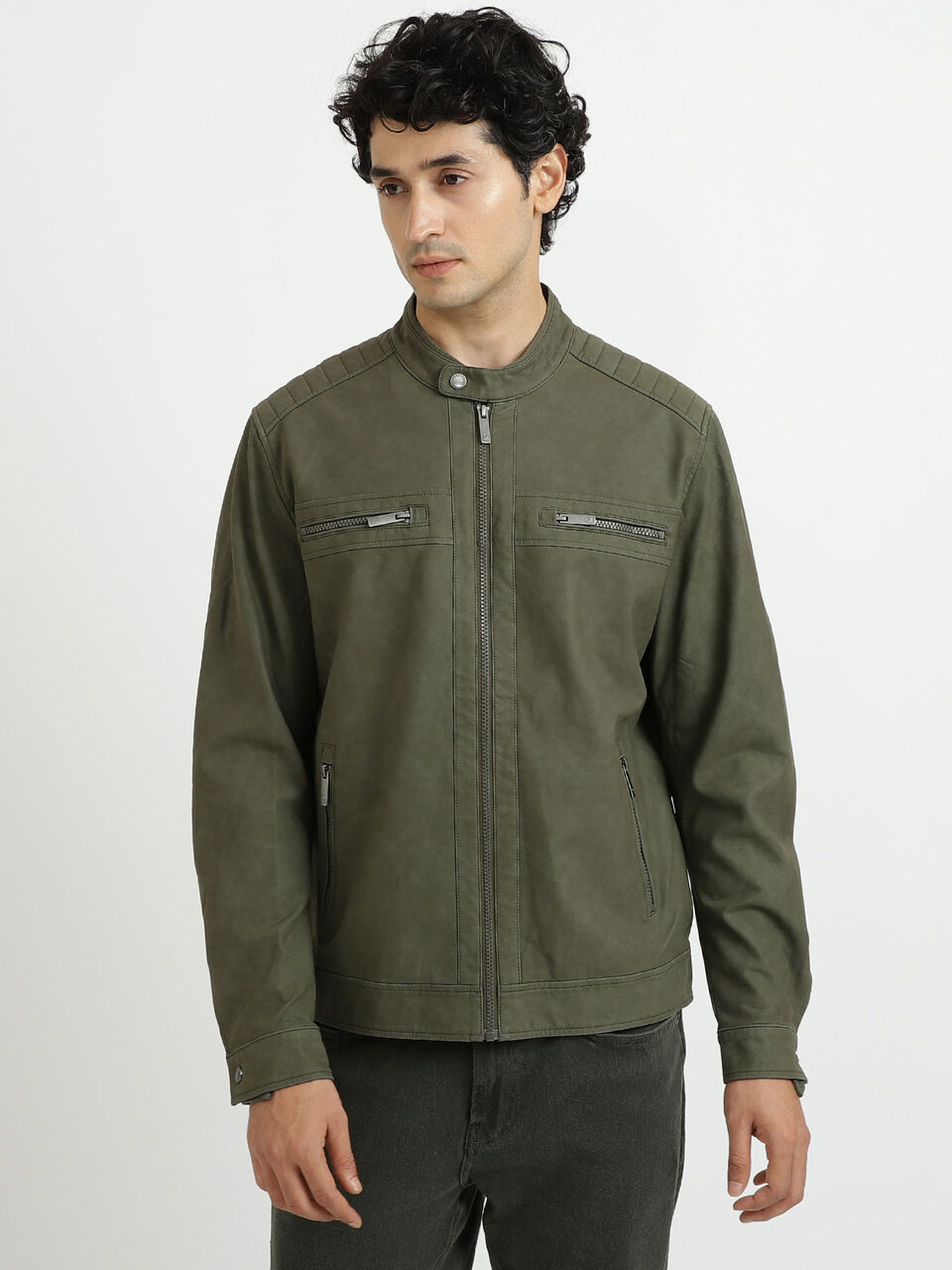 PU BIKER STYLE JACKET image number null