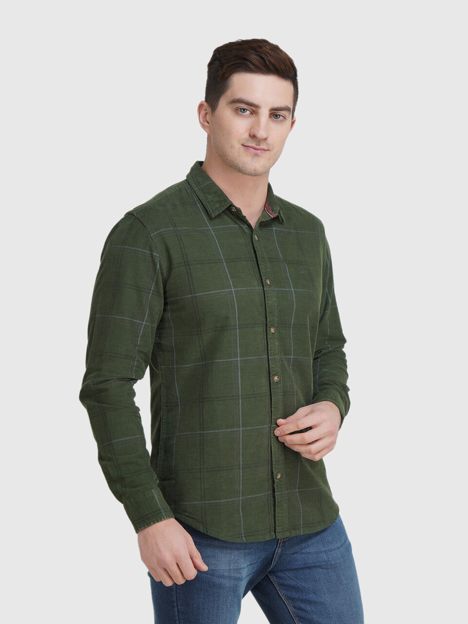 Fill Sleeve Corduroy Check Shirt image number null