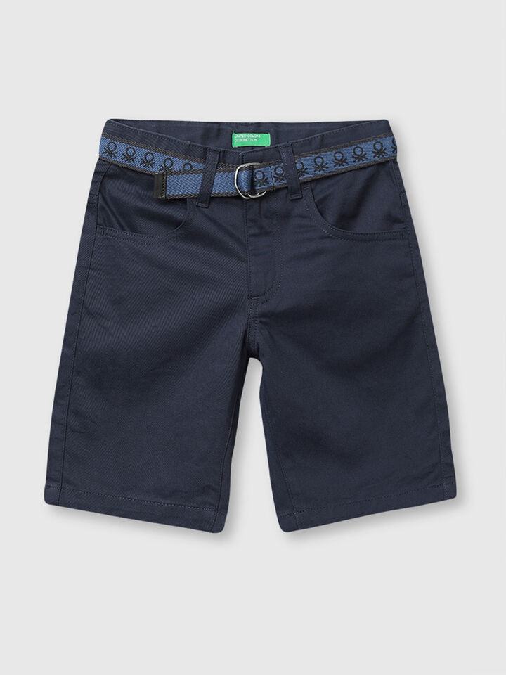 Cotton Shorts with Belt