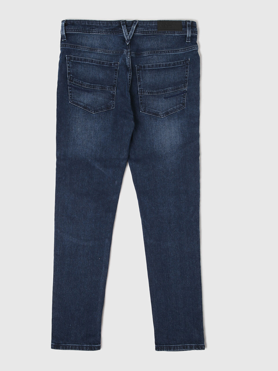 Mid Rise Low Crotch Stretch Biker Coated Blue Jeans-Solid image number 2