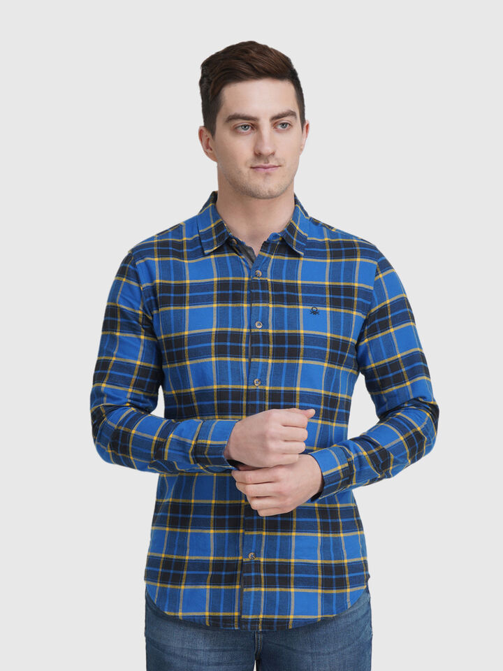 Fill Sleeve Exploded Flanel Check Shirt