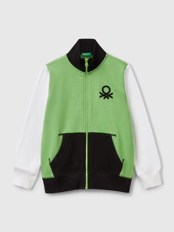Pure cotton sweatshirt with zipper Junior Boy