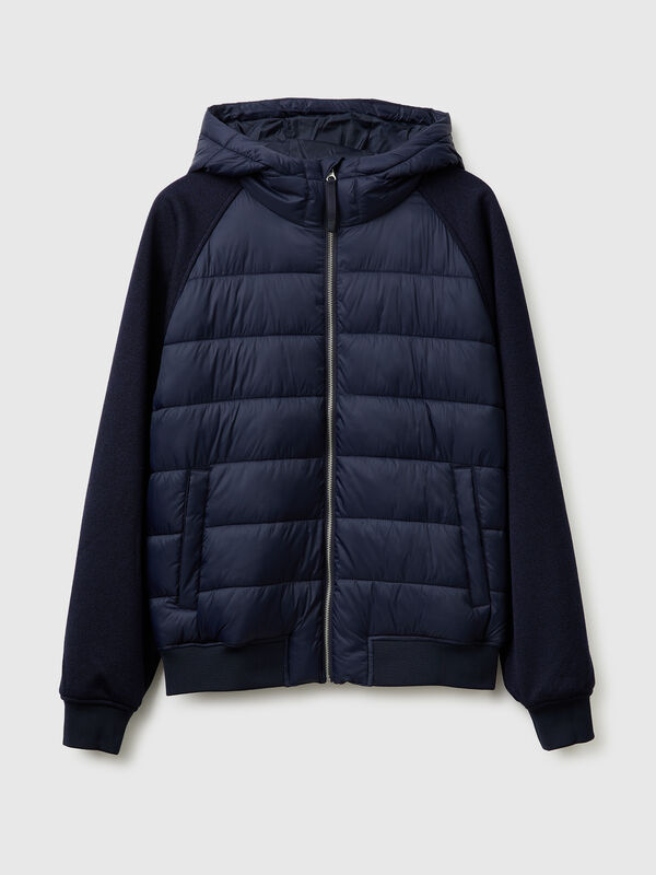 Regular fit jacket in nylon and knit fabric Men