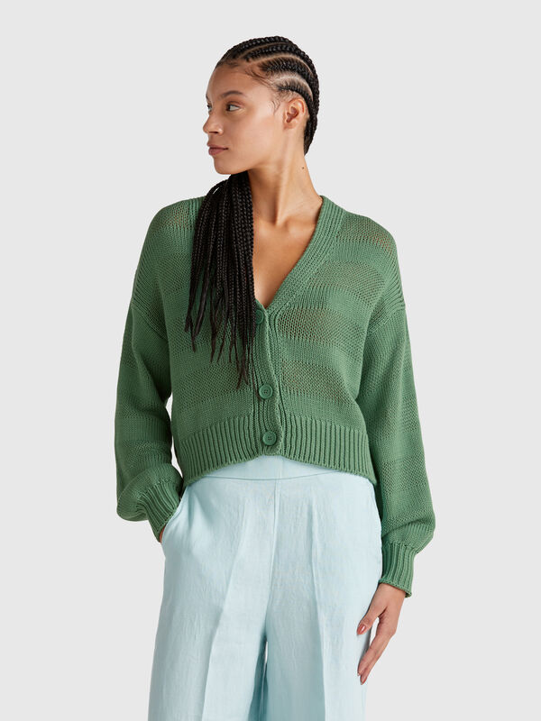 100% cotton knit cardigan Women