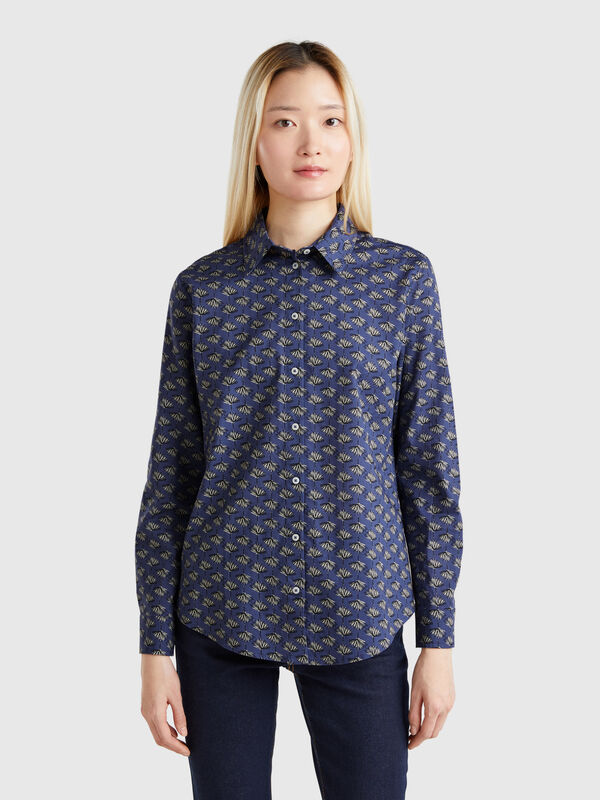 Patterned dark blue shirt Women