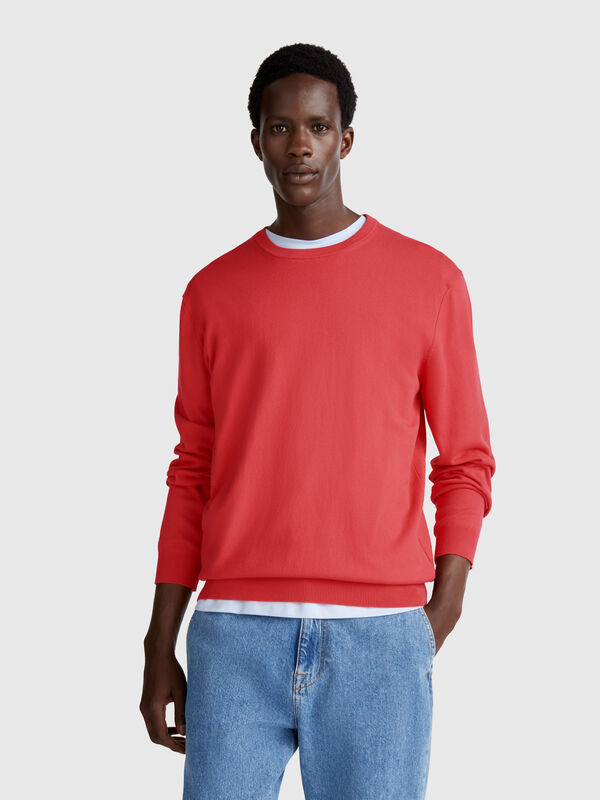 100% cotton crew neck sweater Men