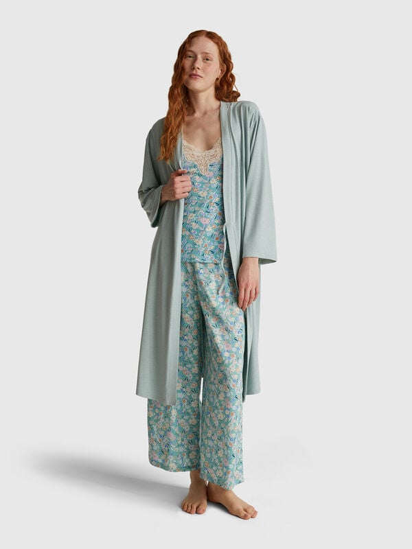 Stretch viscose blend dressing gown Women