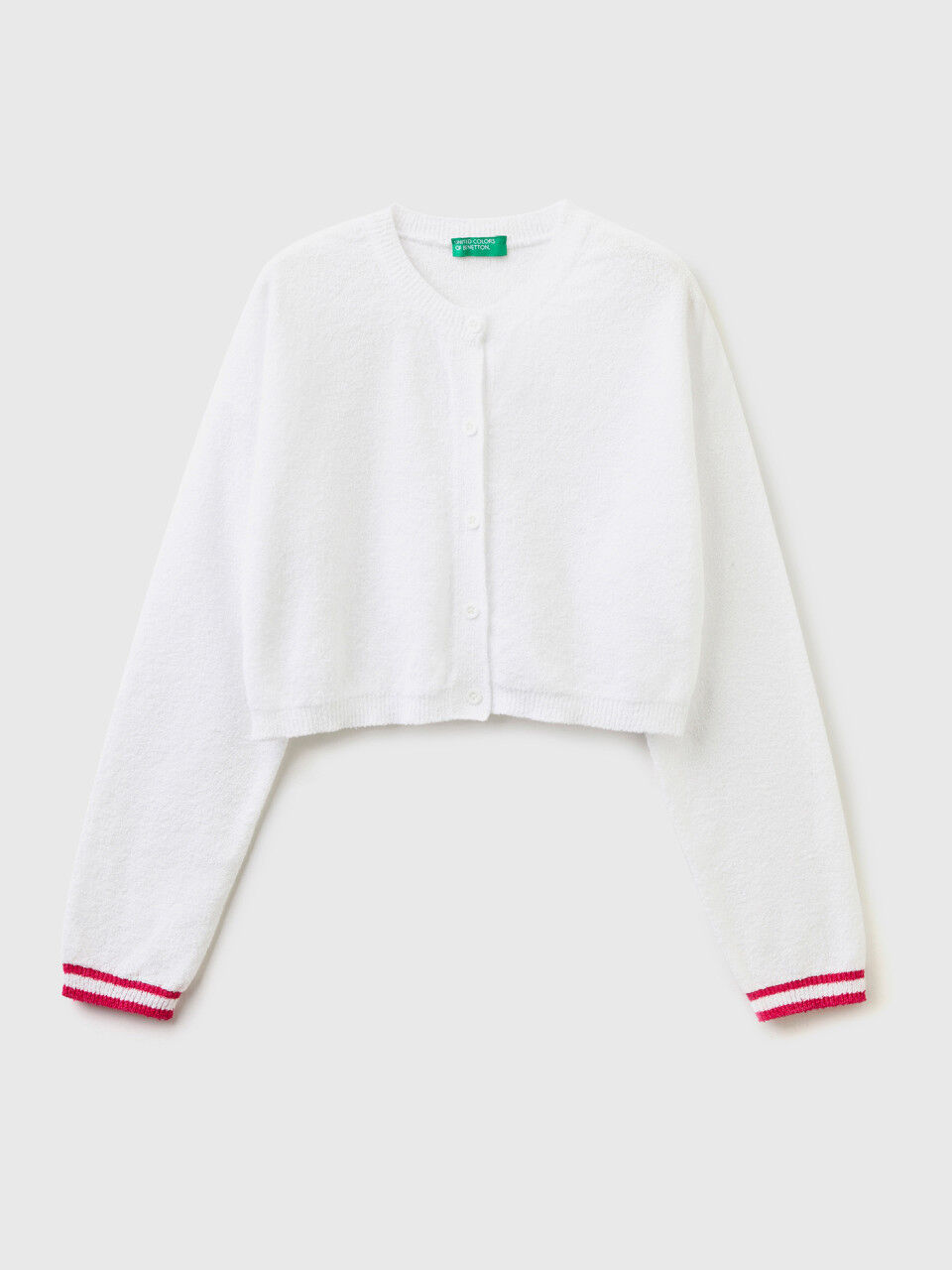 Cropped cardigan in bouclé yarn