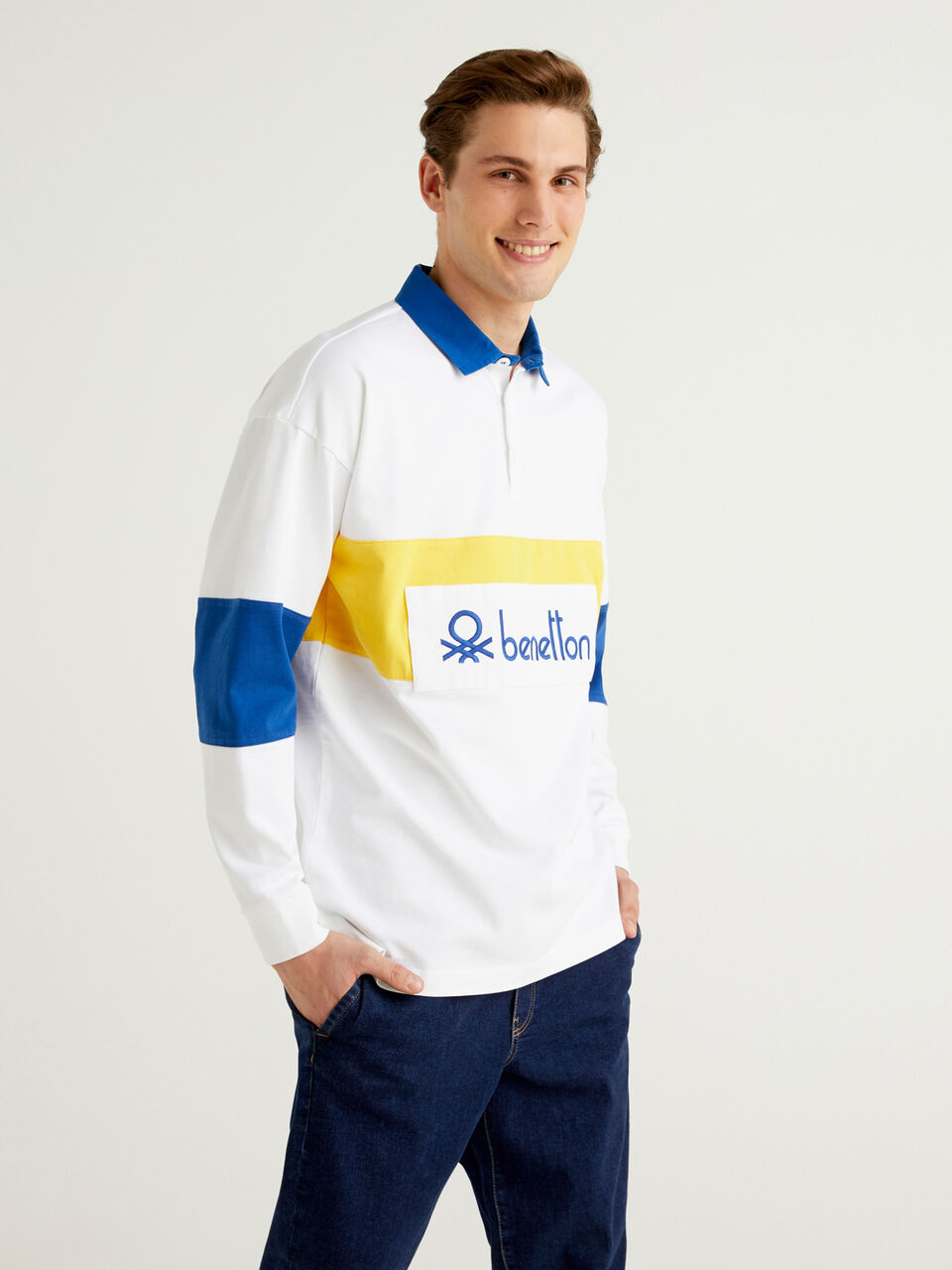 Rugby polo in organic cotton image number null