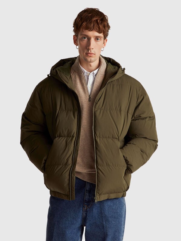 Real recycled down padded jacket Men