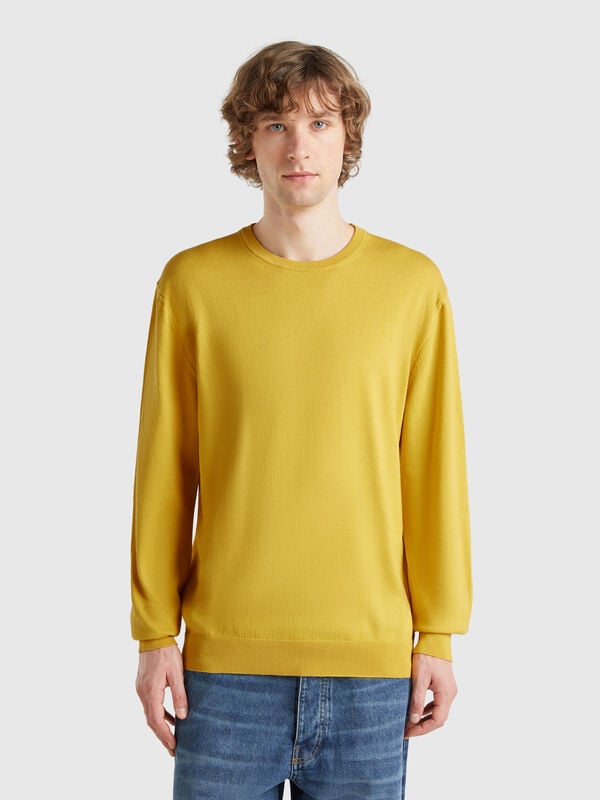 100% cotton crew neck sweater Men