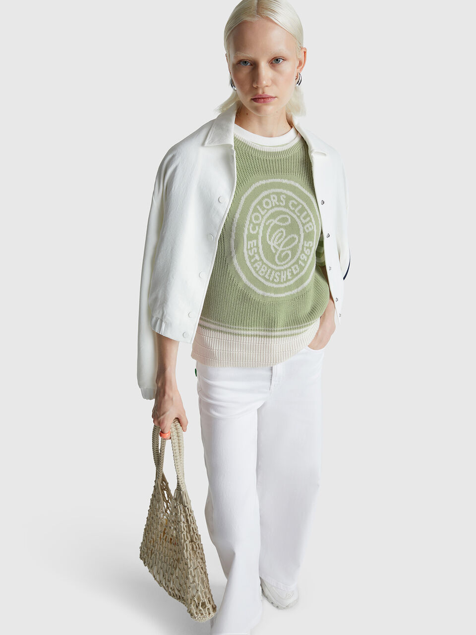 SLEEVELESS SWEATER Women image number null