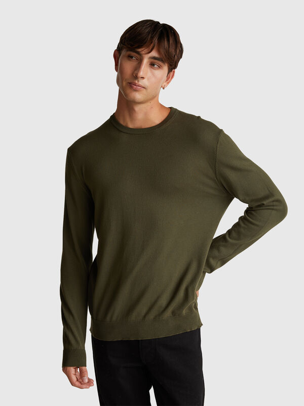 100% cotton crew neck top Men