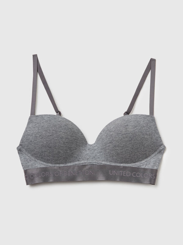 Padded bra in stretch cotton Women