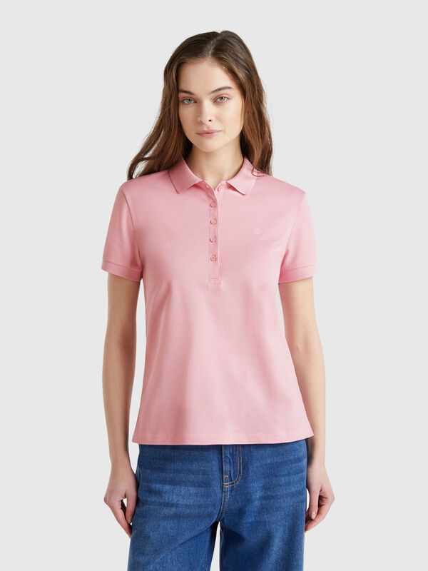 Slim fit polo in stretch cotton Women