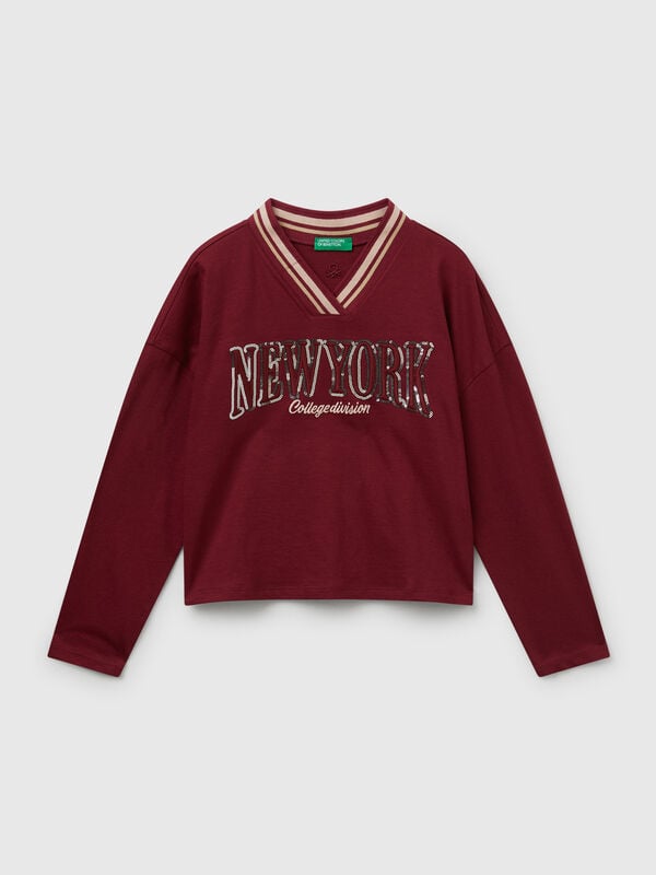 T-shirt with sequin embroidery Junior Girl