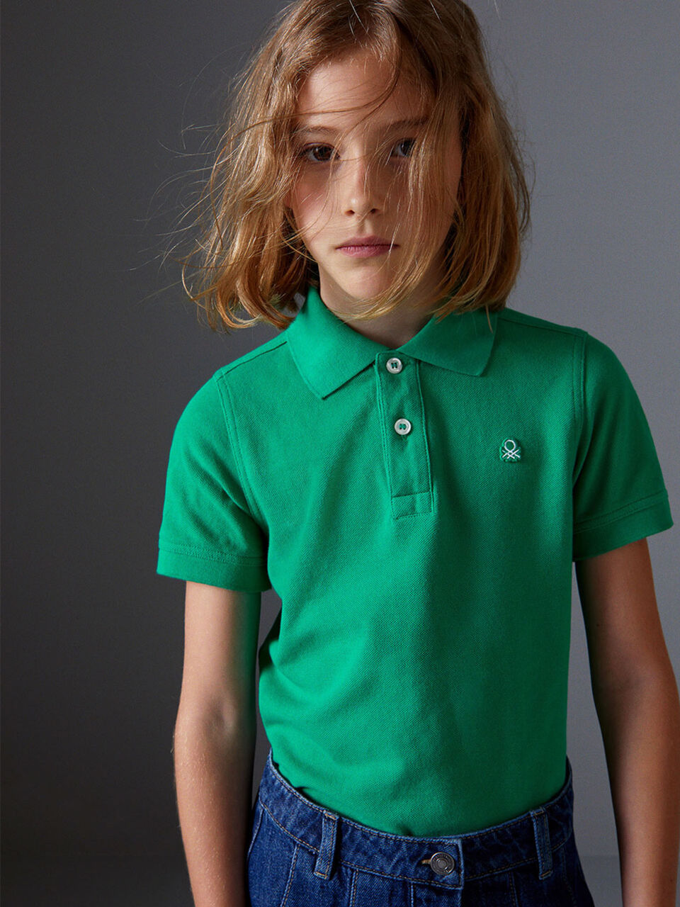 Slim fit polo in 100% organic cotton image number 1