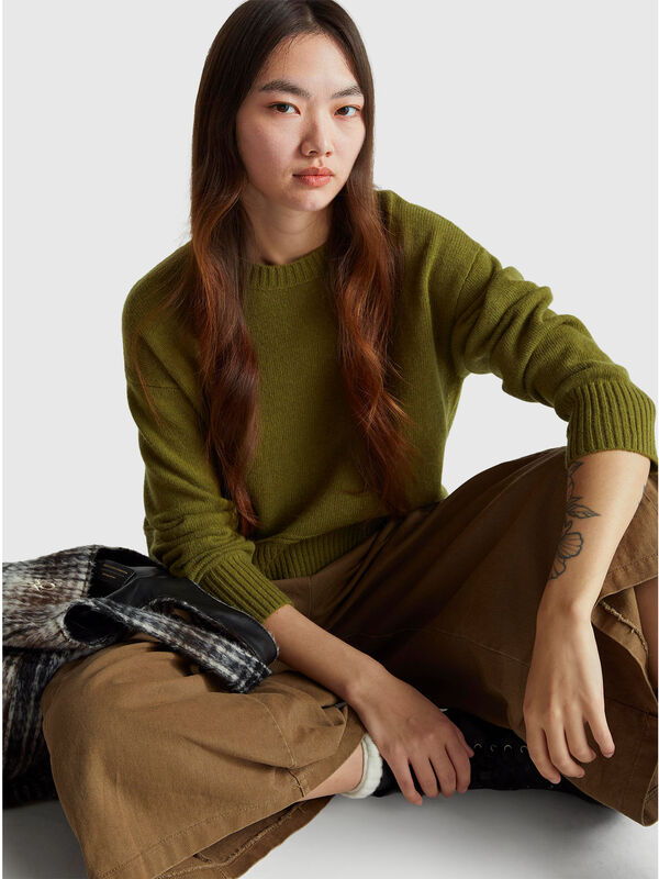 Boxy fit sweater in wool blend Women