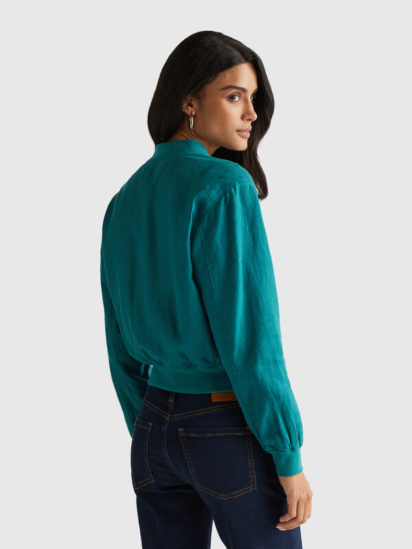 Bomber in 100% linen Women