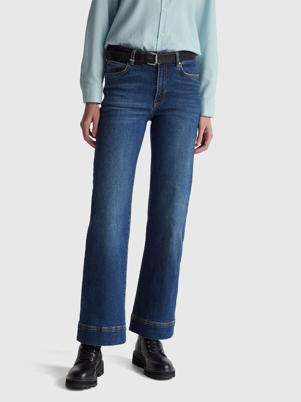 Flared jeans in recycled cotton Women