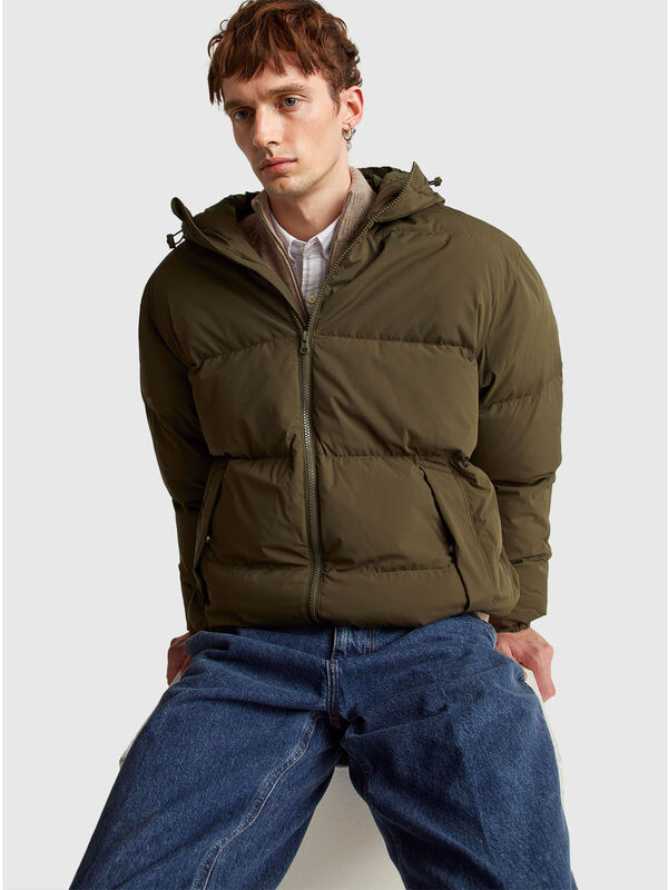 Real recycled down padded jacket Men