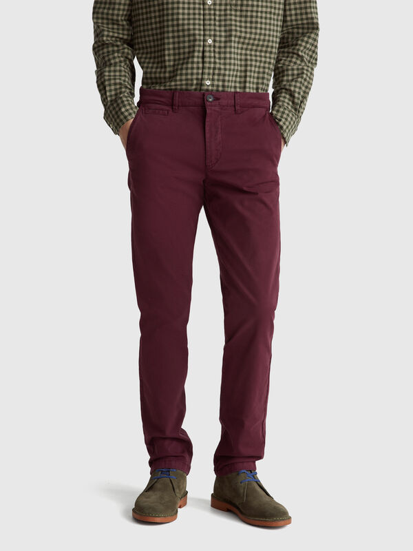 Plum slim fit chinos Men