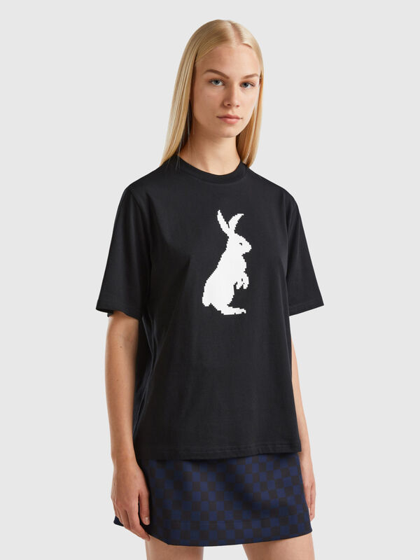 T-shirt with bunny print