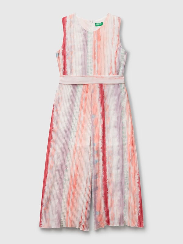 Pleated patterned jumpsuit Junior Girl