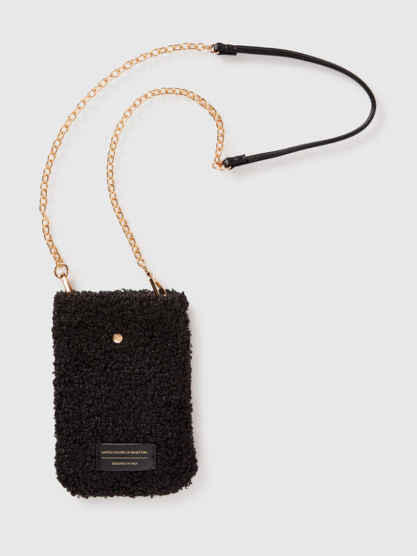 Faux fur cell phone holder Women