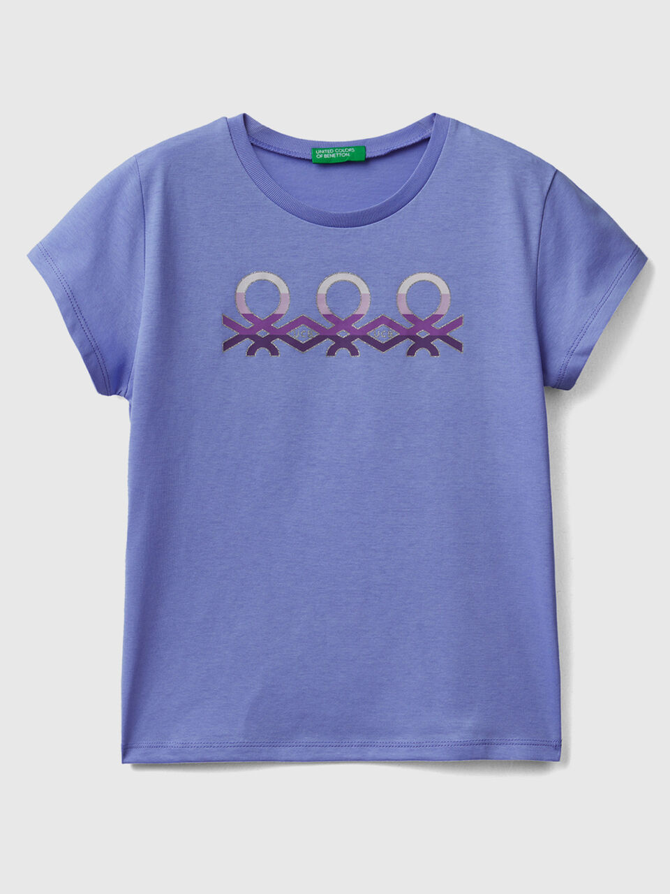 T-shirt with glittery logo in organic cotton image number 1