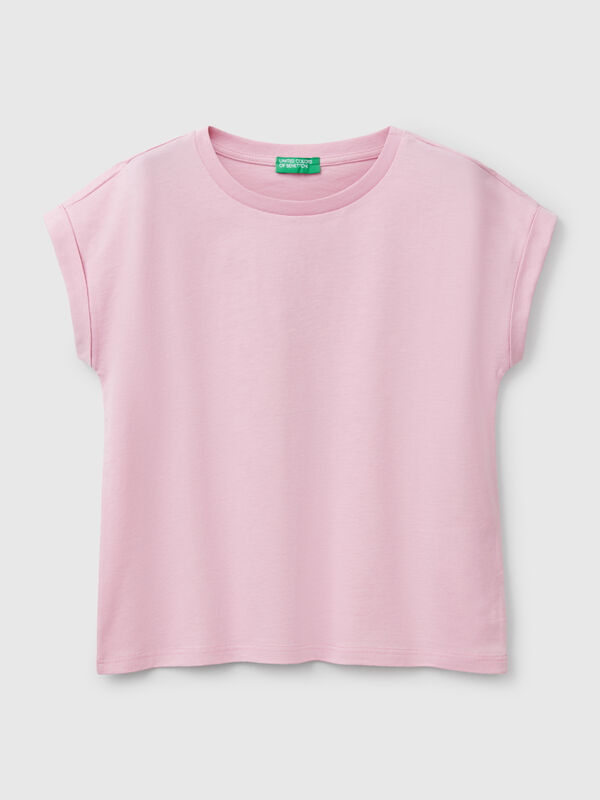 Boxy fit t-shirt with print and glitter Junior Girl