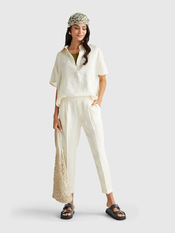 Blouse in pure linen Women